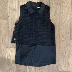 Cupcakes & Cashmere Anika Blk sleeveless net lace